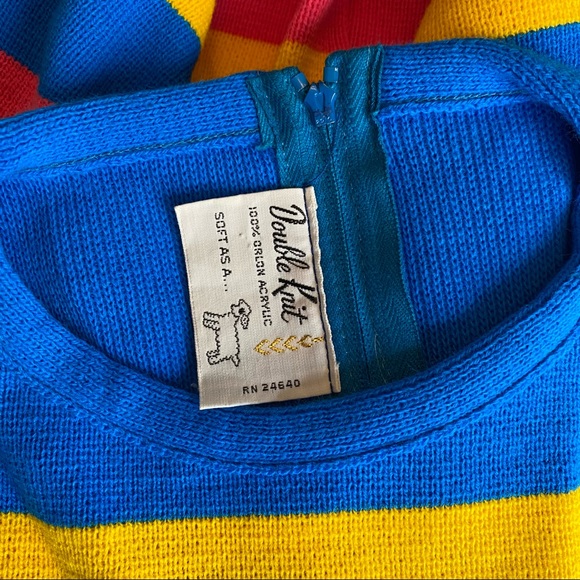 Vintage | 1970s Mini Bold Stripe Shift Dress - Picture 4 of 5